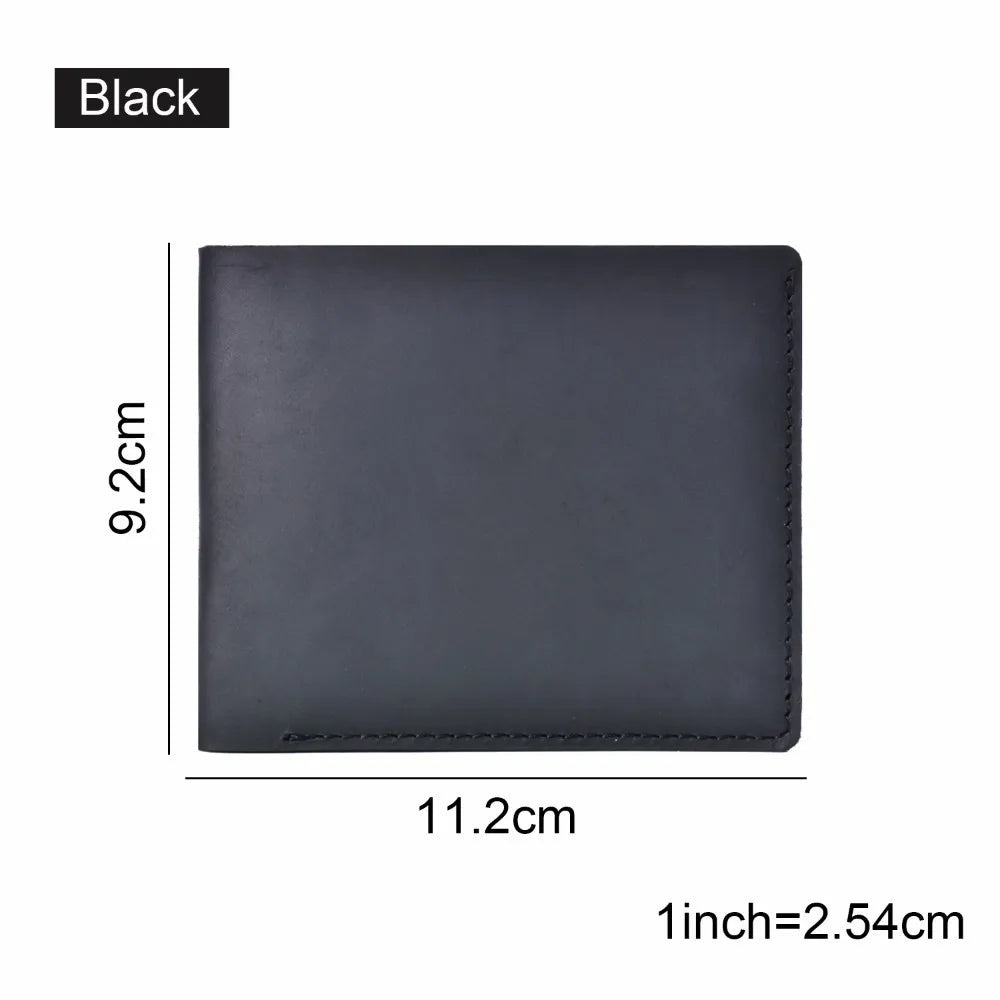 Genuine Cow Leather Wallets Bifold Purse Vintage Crazy Horse Leather Clutch Men wallets Retro Coin Pocket men wallets