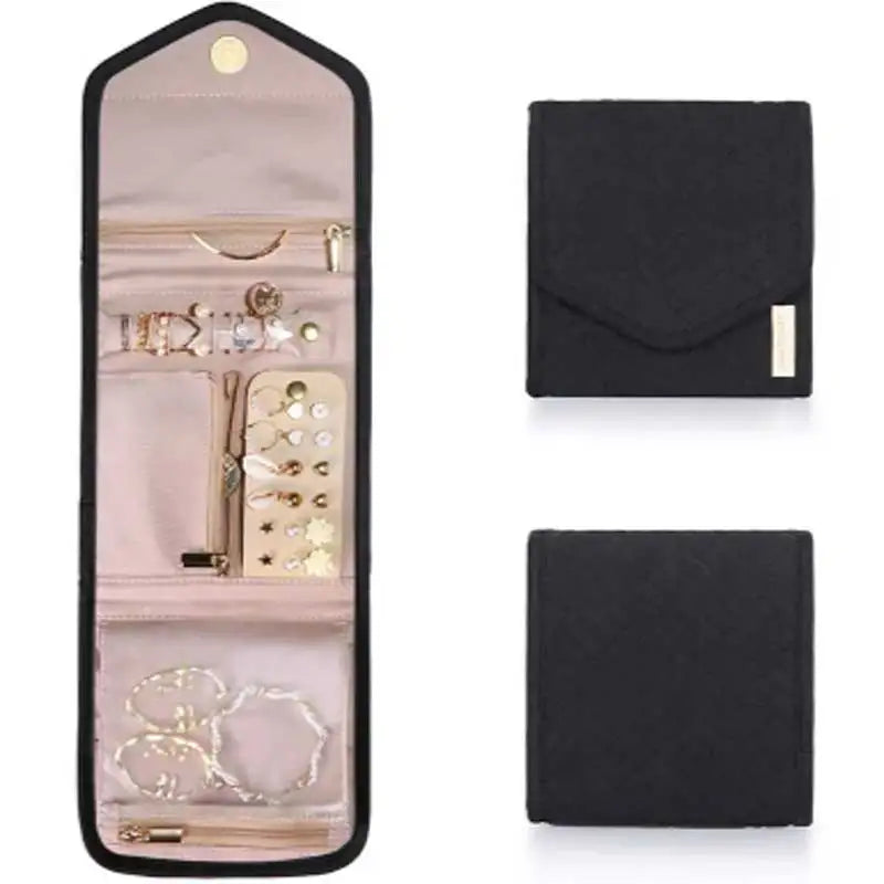Foldable Jewellery Roll Convenient Jewellery Organiser Jewellery Bag Cosmetic Bag Jewellery Display Travel Home Folding Bag