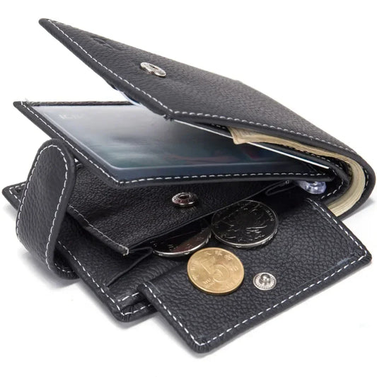 Baborry Men Wallets Genuine Cow Leather Wallets Thin Purse Card Holder Fashion Magic Purse Dollar Price Men Wallets